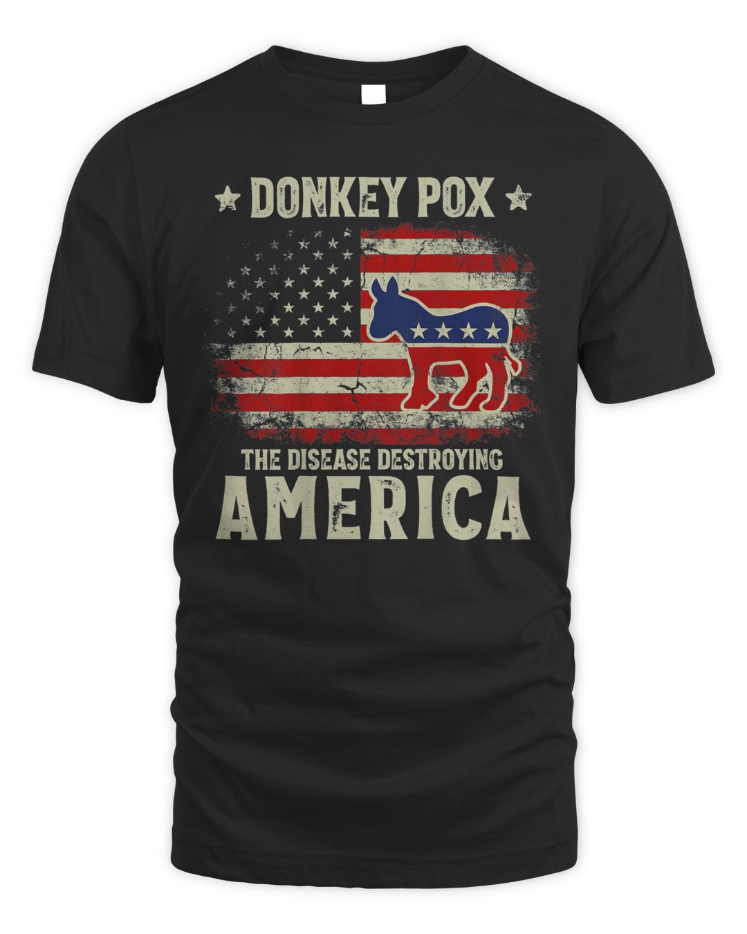 Funny Biden Donkey Pox The Disease Destroying America Back Shirt