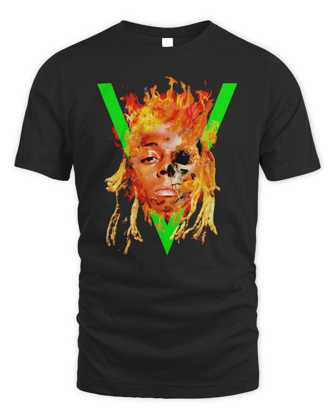 Lil Wayne Merch Face Flames Shirt