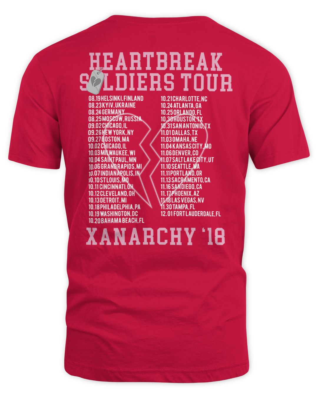 Lil Xan Merch Collegiate Tour Shirt