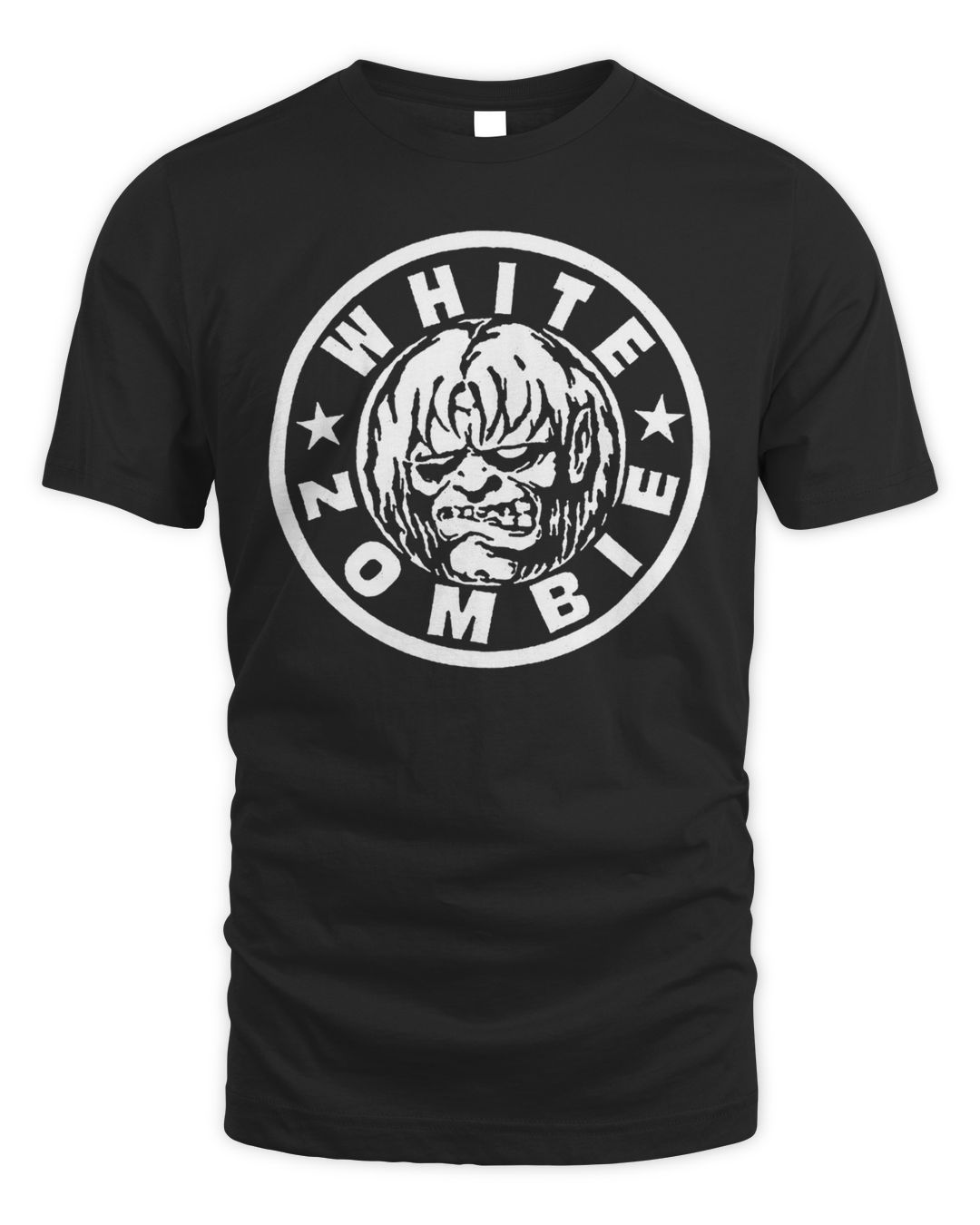 Nightshift Merch White Zombie Circle Logo Shirt