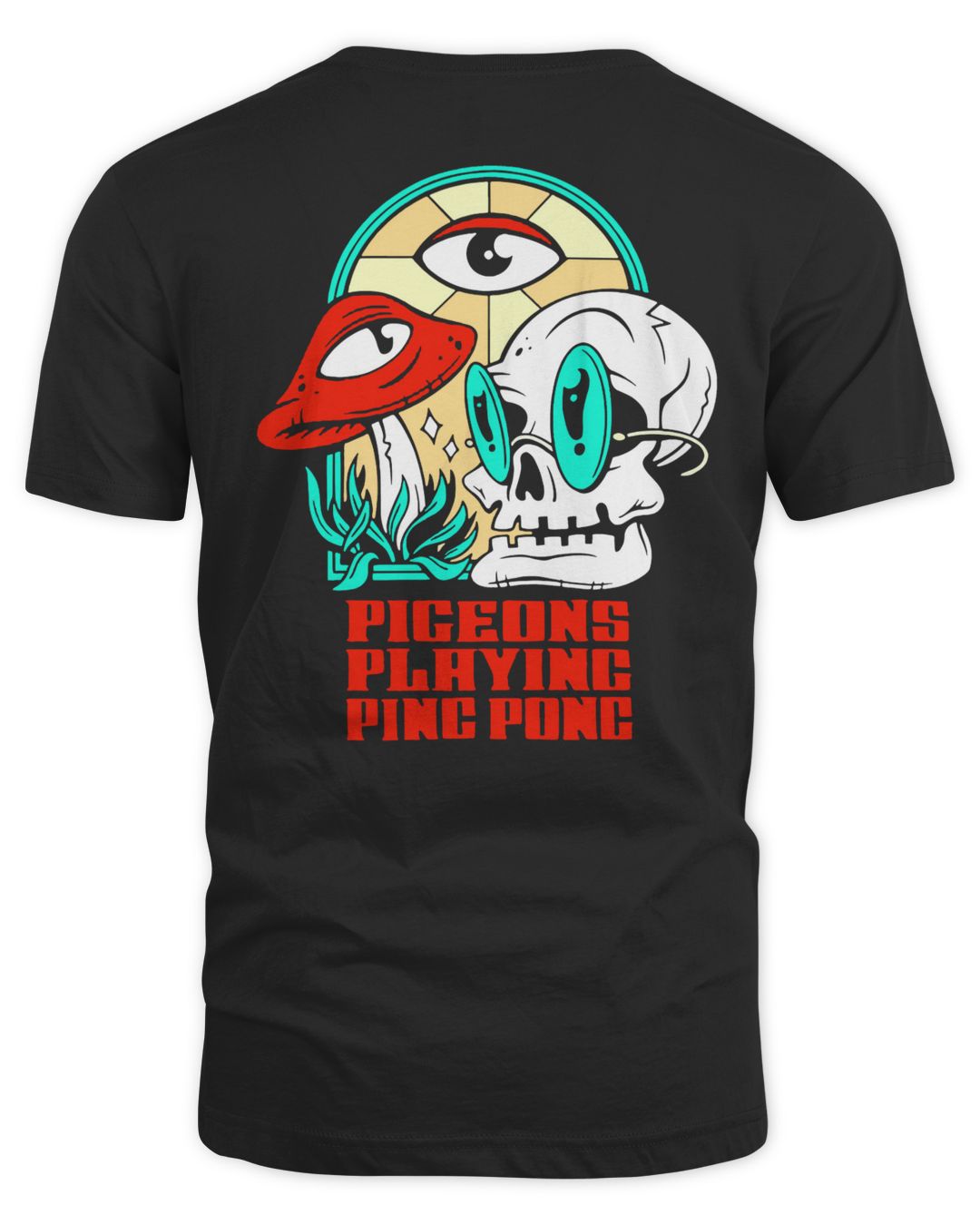 Pigeons Playing Ping Pong Merch Skull Shirt