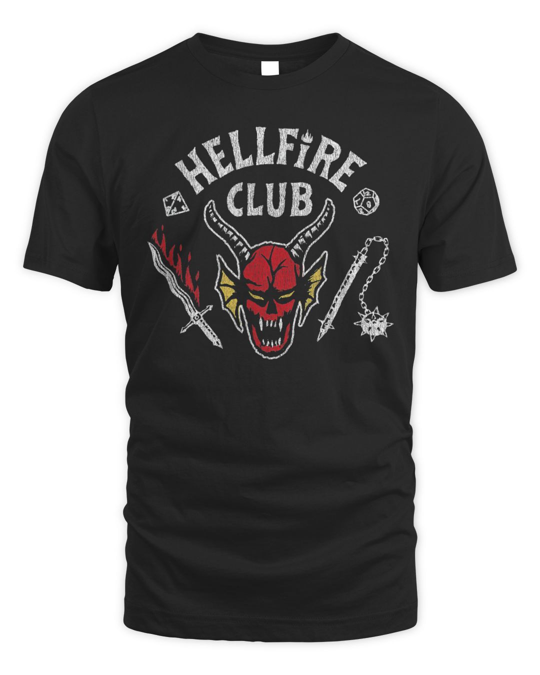 Stranger Things 4 Hellfire Club Skull & Weapons Shirt c5r