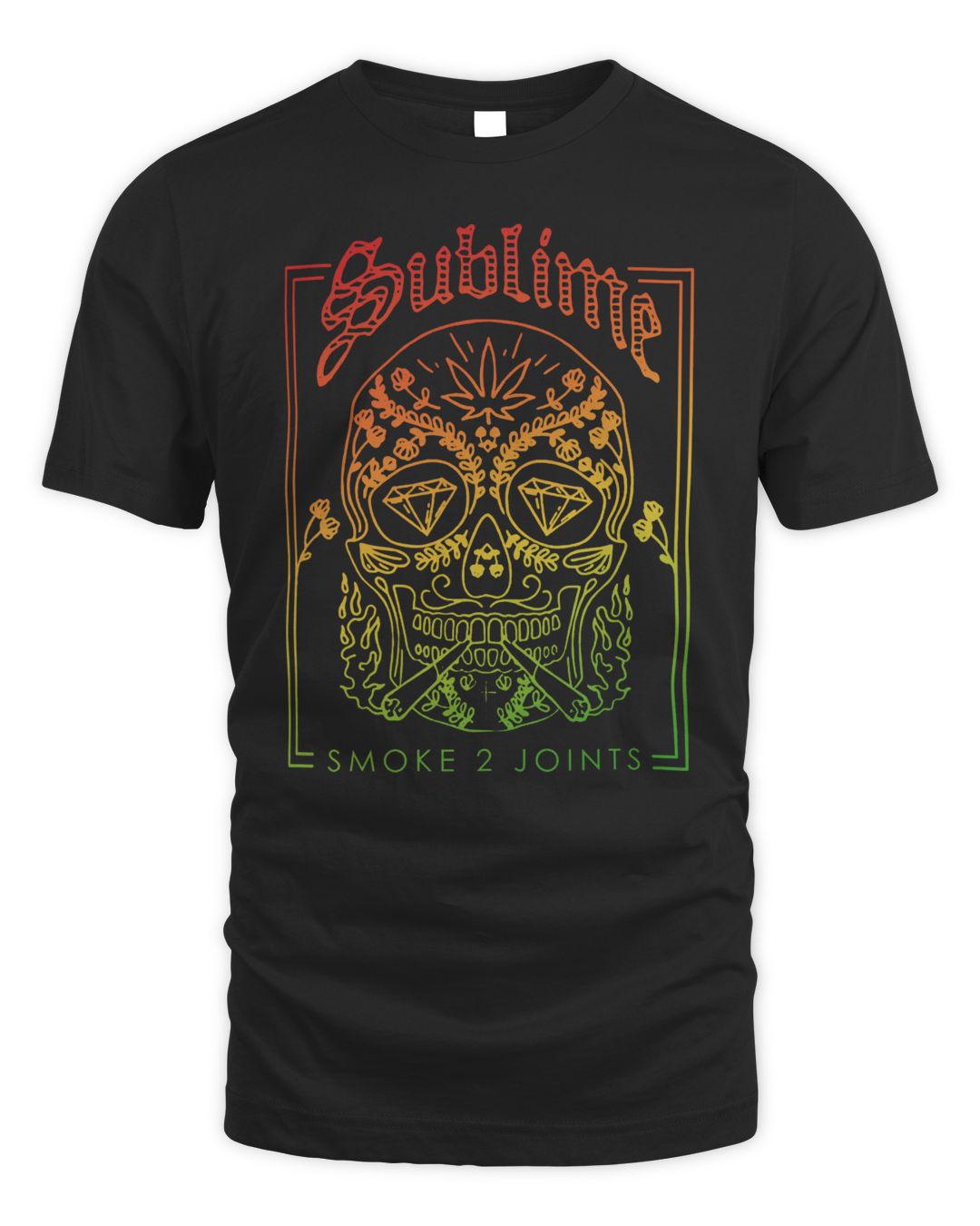 Sublime Merch Smoke 2 Joints Skull Shirt