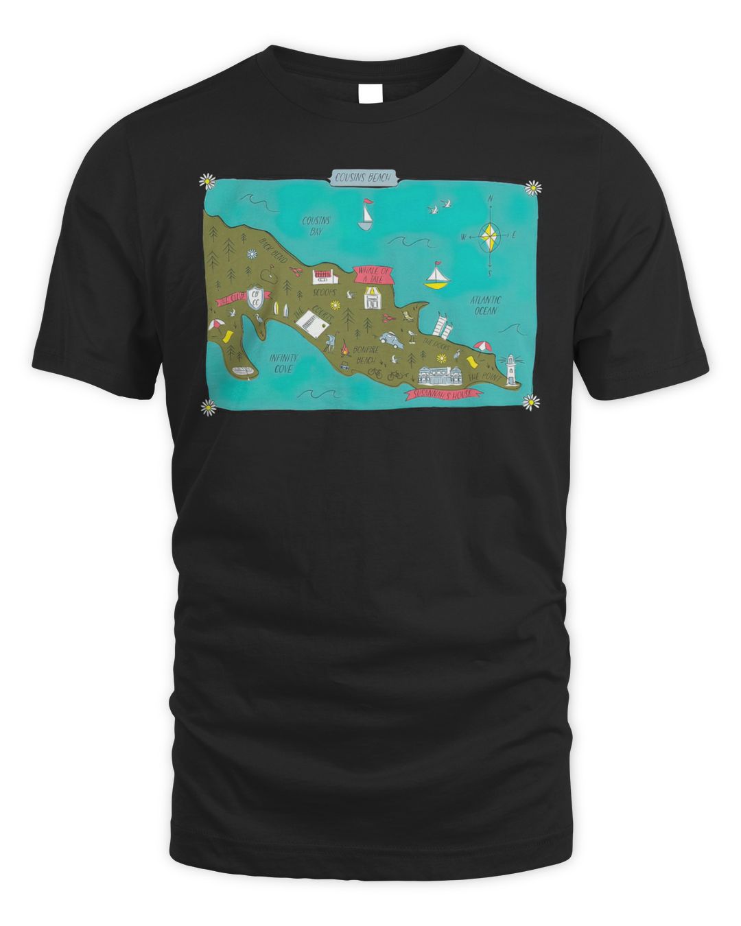 The Summer I Turned Pretty Merch Cousins Beach TSITP Map T-Shirt